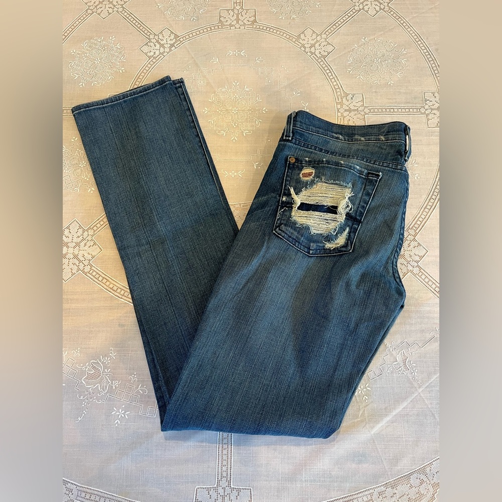 7 For All Mankind Straight Leg Jeans, Size 29 - Picture 8 of 9